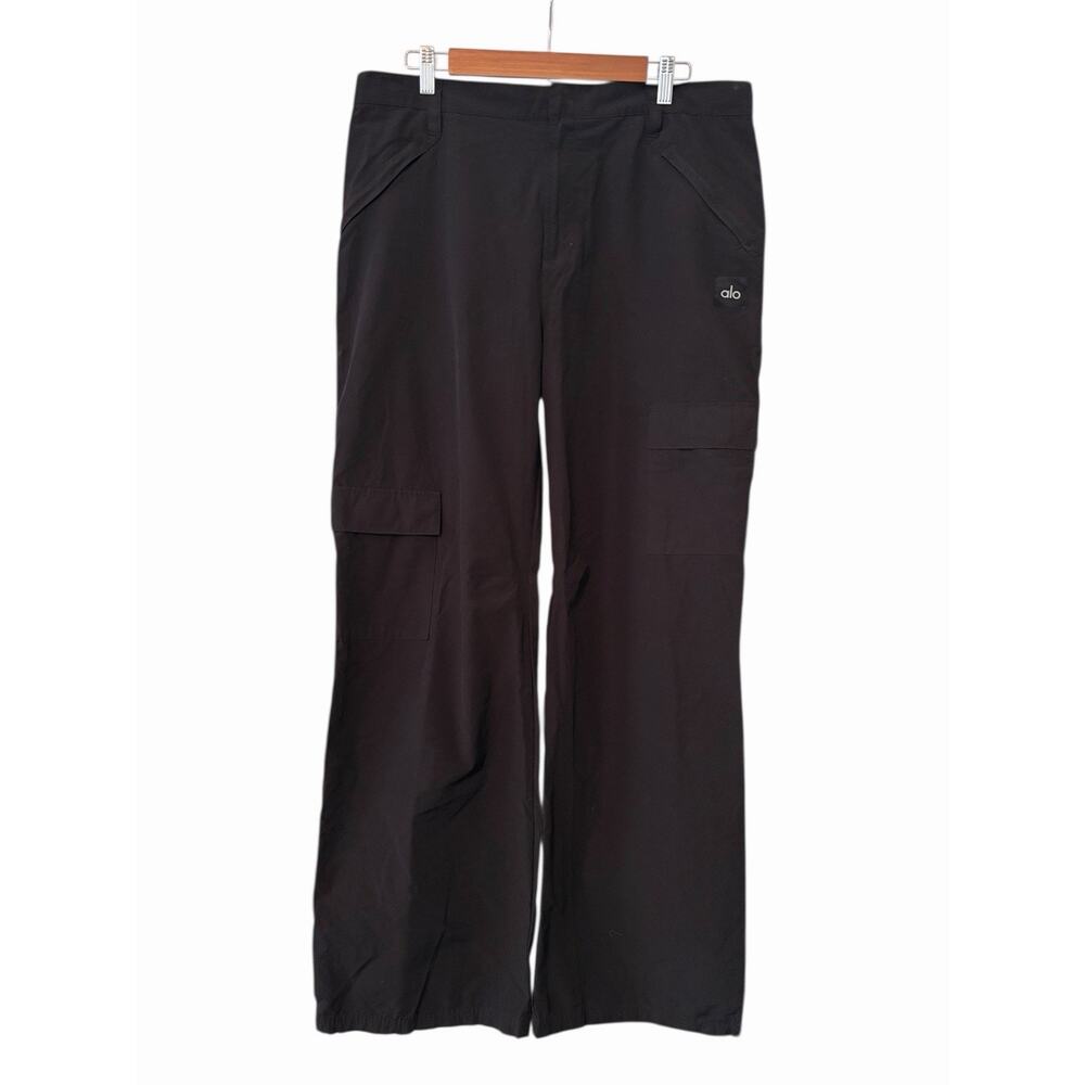 ALO YOGA All That Trouser Cargo Pant •L• Black Wide Leg Street Wear - Picture 6 of 15